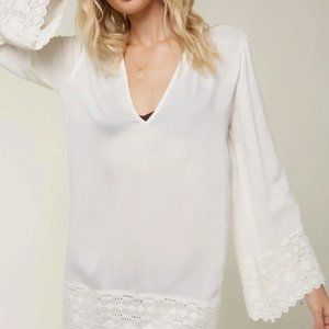 O’Neill White Saltwater Lace Trim Cover Up Dress Sz XS